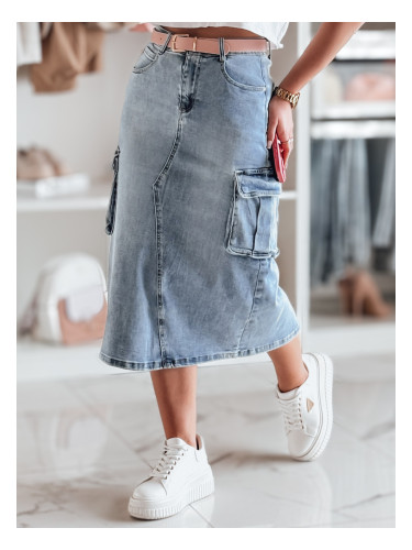 Дамска дънкова карго пола миди кройка