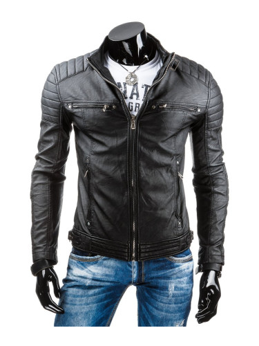 DStreet Kurtka męska skórzana czarna