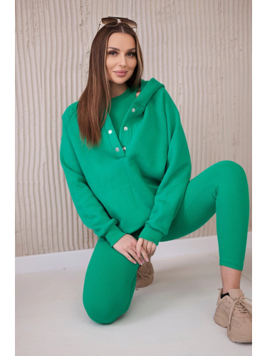 Set of 3in1 sweatshirt, top and leggings green