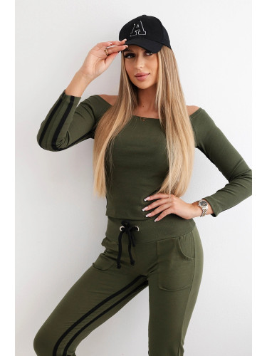 Double Stripe Khaki Set