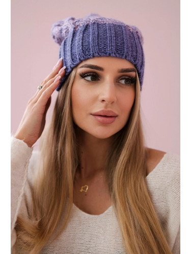 Kesi Cap with fleece Paryż K213 purple + powdered pink