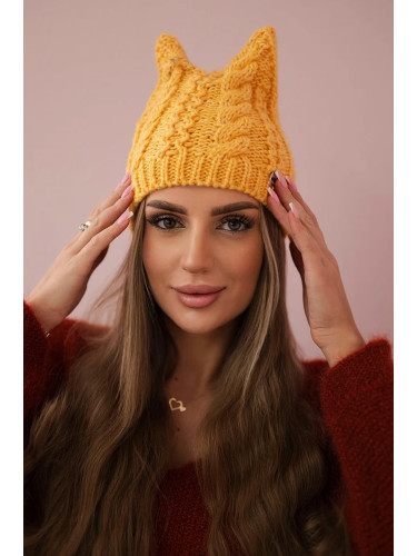 marka niezdefiniowana Cap with fleece Rabbid K237 mustard