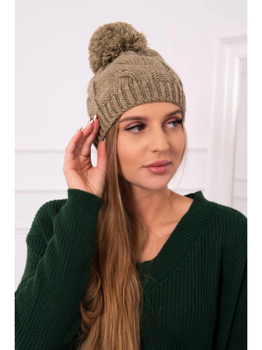 Kesi Cap with fleece Stefania K278 light khaki