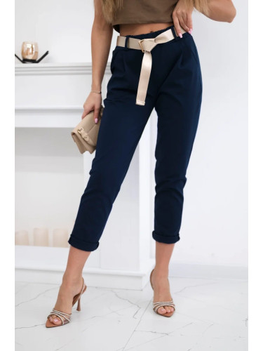 Kesi Włoski Punto trousers with belt navy blue