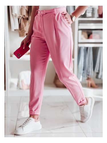 Розови плисирани панталони с колан