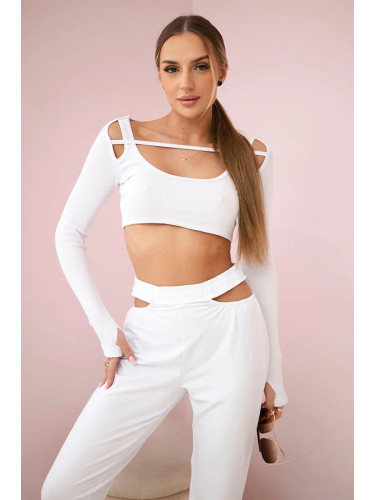 Top blouse set, white