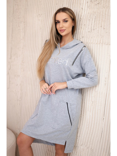 Dress with the inscription unlimited gray