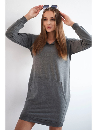 Graphite dress with hood