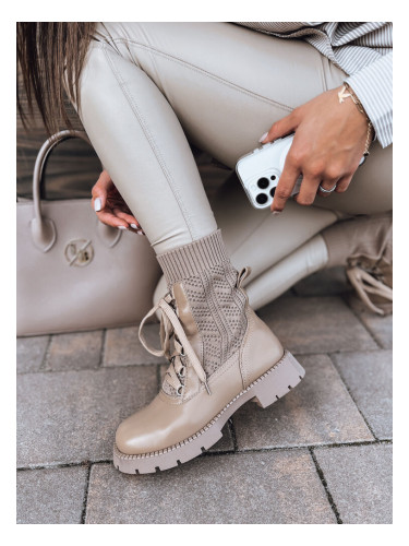 Botki damskie HOLLYHOCK beżowe Dstreet