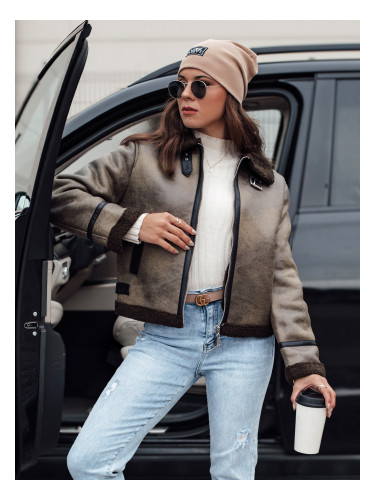 Дамско велурено яке KASAMIRA с козина