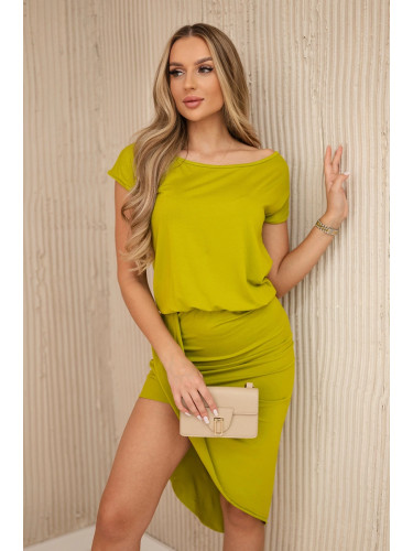 Asymmetrical kiwi dress