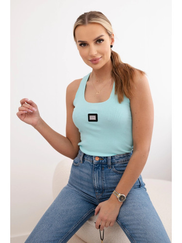 Striped blouse with a metal plate of mint