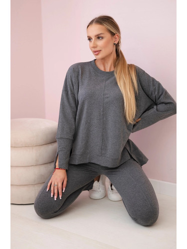 Set with an oversized blouse made of graphite