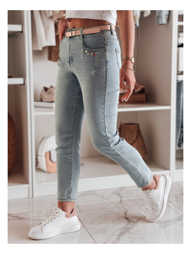 Дамски тесни дънки с декорации