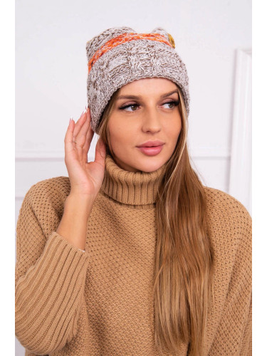 marka niezdefiniowana Cap with fleece Pola K267 mocca + mustard