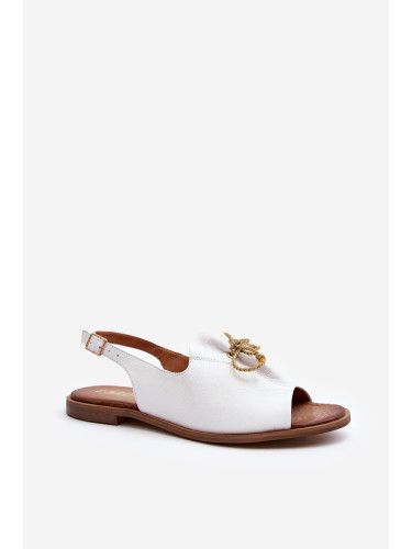 Кожени равни сандали Zazoo 2898 Бяло