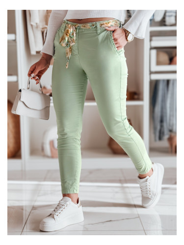 Дамски платнени чинос панталони с колан ROSSALI