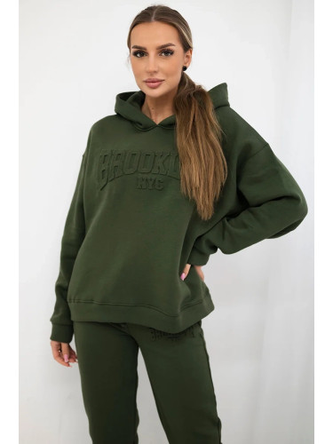 Insulated cotton set, sweatshirt + pants Brooklyn khaki