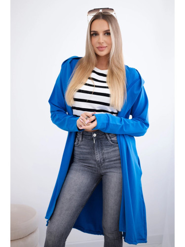 Cardigan with oversize print purple-blue