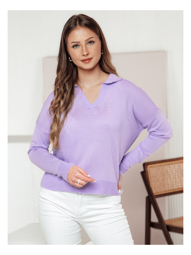 Дамски пуловер VISTILLA в пастелно лилаво