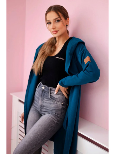 marka niezdefiniowana Long cardigan with hood maritime