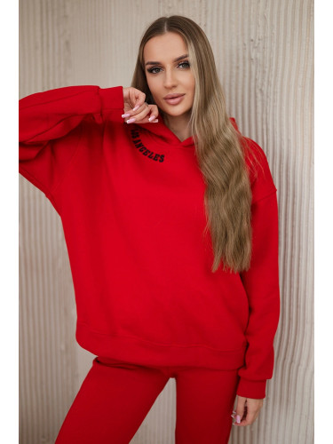 Insulated set with embroidery Los Angeles red