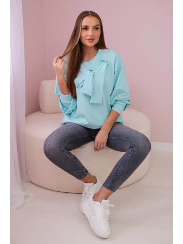 Cotton blouse with bow