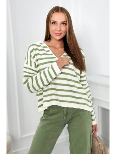 Striped sweater dark mint
