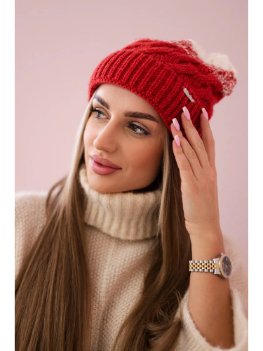 marka niezdefiniowana Cap with fleece Ilona K218 malina+ecru