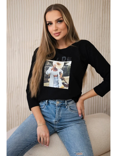 Blouse with Tide black print