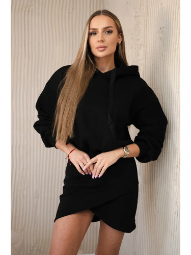 Insulated dress with a clutch bottom black