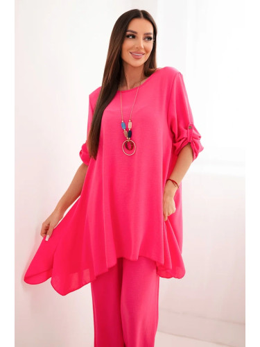 Set blouse + trousers with pendant pink color