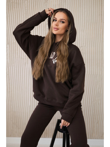 Cotton set with embroidered Paradise brown inscription