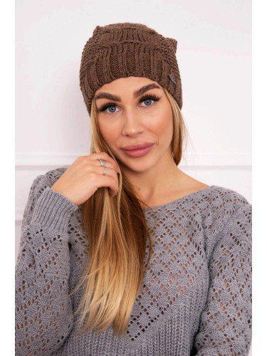 marka niezdefiniowana Cap with fleece Justyna K253 cappuccino