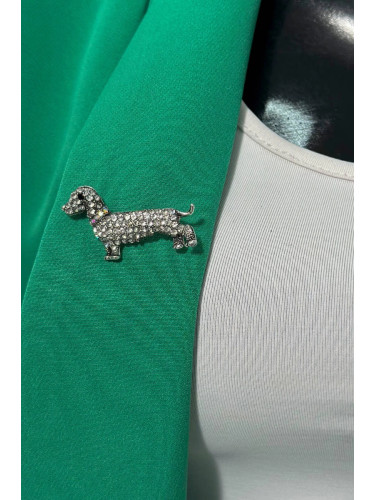 Brooch Dog A-2-21-6 silver color