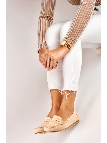 primohurt Wygodne beżowe mokasyny damskie