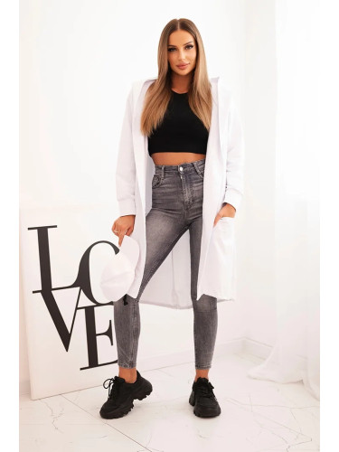 Oversize white cape with hood