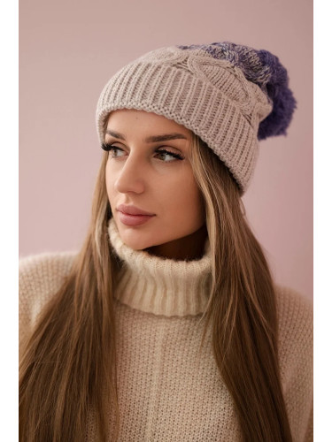 Kesi Cap with fleece Alice K248 beige+violet
