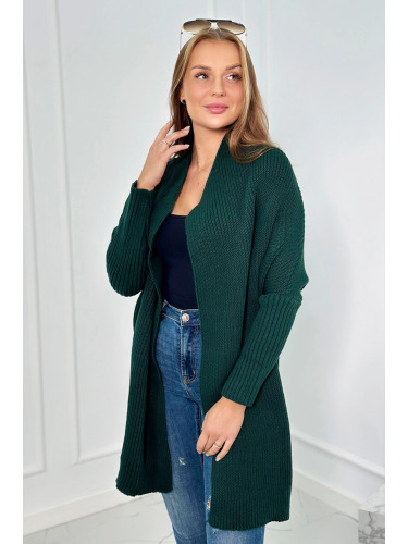 Sweater with batwing sleeve dark green
