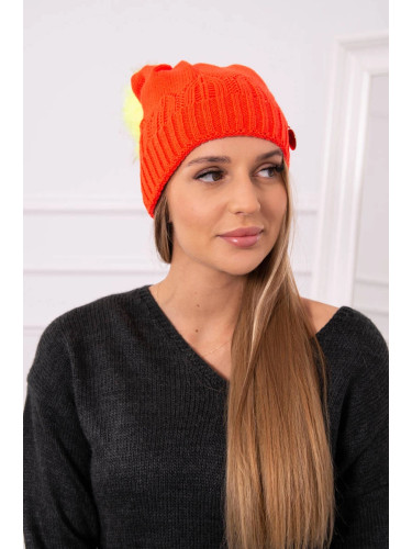 Kesi Cap with a pompom Judyta K347 orange