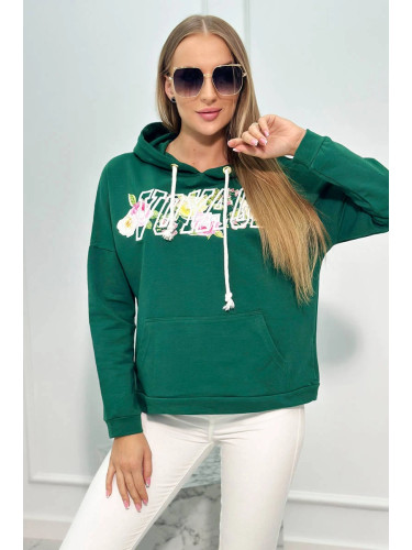 Sweatshirt with green Voyage inscription
