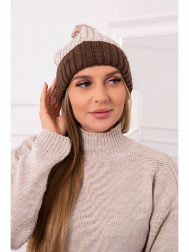 marka niezdefiniowana Cap with fleece Bojana K265 cappuccino+light beige+dark beige