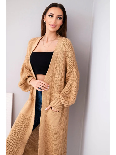 Long cardigan camel sweater