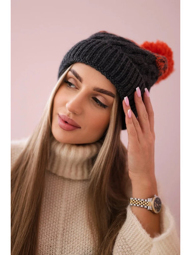 marka niezdefiniowana Cap with fleece Ilona K218 graphite+foxy