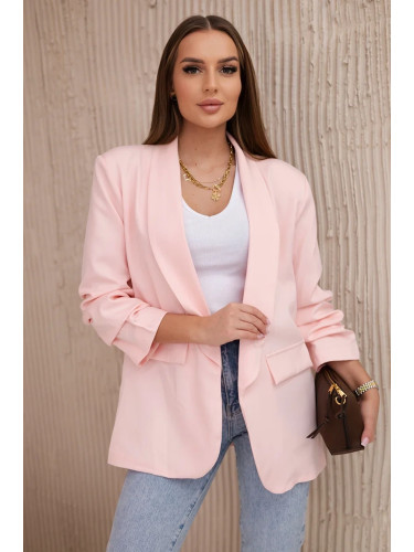 Elegant jacket with lapels light powder pink