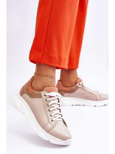 FILIPCZYK Удобни кожени кецове на платформа бежово Alisane