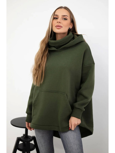 Insulated sweatshirt with a khaki zipper at the back