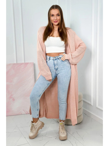 Long cardigan light powder pink