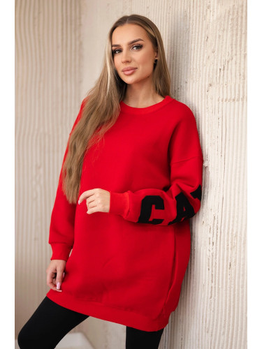 Insulated sweatshirt with red California inscription