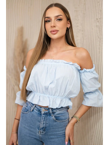 Azure blouse without shoulders